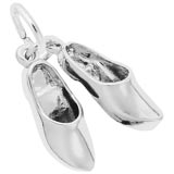 14K White Gold Pair of Clog Shoes Charm by Rembrandt Charms