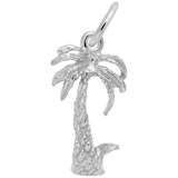 14K White Gold Palm Tree Accent Charm by Rembrandt Charms