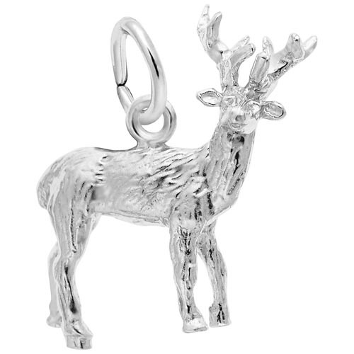 14K White Gold Elk Charm by Rembrandt Charms 14K White Gold Elk Charm by Rembrandt Charms