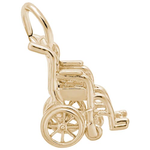 Gold Plate Wheelchair Charm by Rembrandt Charms