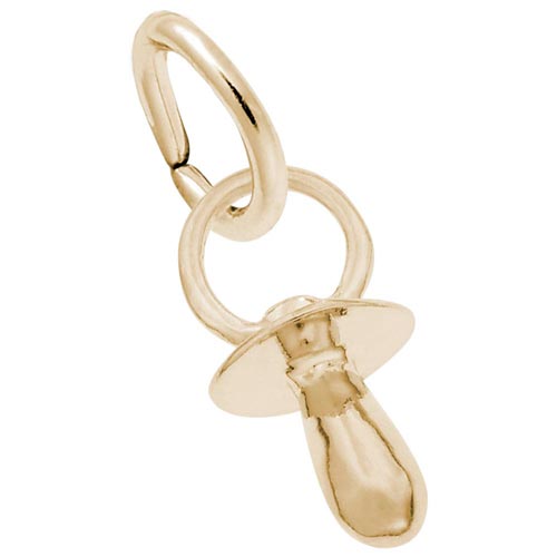 Gold Plate Pacifier Accent Charm by Rembrandt Charms Gold Plate Pacifier Accent Charm by Rembrandt Charms