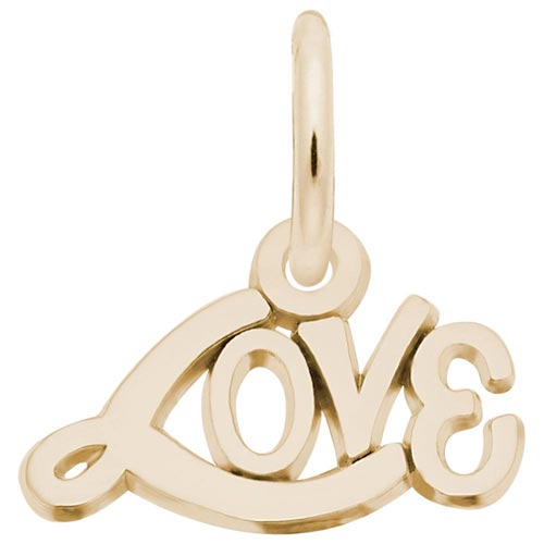14K Gold Signed with Love Accent Charm by Rembrandt Charms