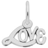 14K White Gold Signed with Love Accent Charm by Rembrandt Charms