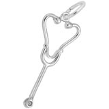 14K White Gold Stethoscope Charm by Rembrandt Charms