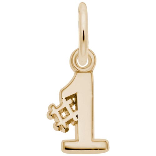 14K Gold Number One Accent Charm by Rembrandt Charms