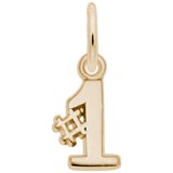 10K Gold Number One Accent Charm by Rembrandt Charms