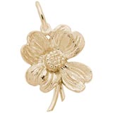 Gold Plate Dogwood Flower Charm by Rembrandt Charms