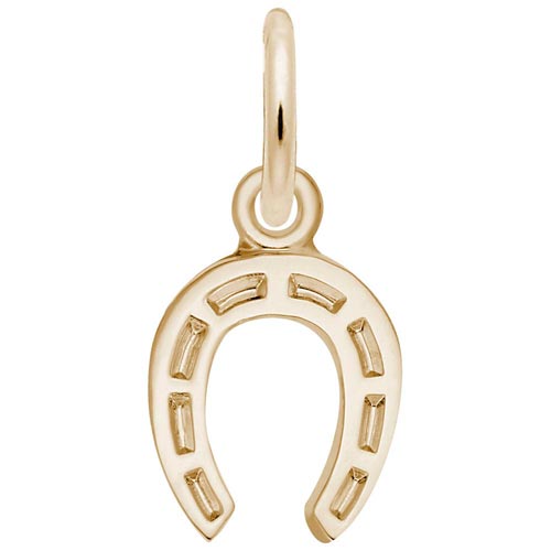 14K Gold Lucky Horseshoe Accent Charm by Rembrandt Charms