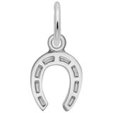14K White Gold Lucky Horseshoe Accent Charm by Rembrandt Charms