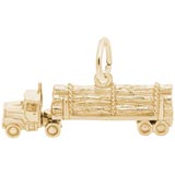 Rembrandt Log Truck Charm, 10K Yellow Gold
