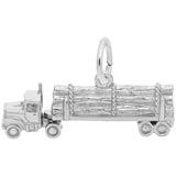 Rembrandt Log Truck Charm, Sterling Silver