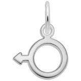 14K White Gold Male Symbol Charm by Rembrandt Charms