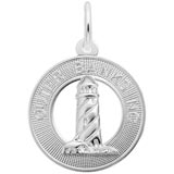 14K White Gold Outer Banks, NC Lighthouse Charm by Rembrandt Charms