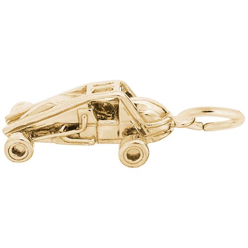 Gold Plate Non-Winged Sprint Car Charm by Rembrandt Charms Gold Plate Non-Winged Sprint Car Charm by Rembrandt Charms