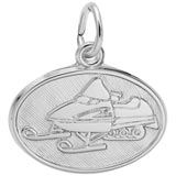 14K White Gold Snowmobile Charm by Rembrandt Charms