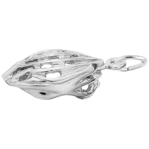 14K White Gold Bicycle Helmet Charm by Rembrandt Charms