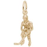 Gold Plate Hockey Player Charm by Rembrandt Charms