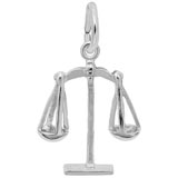 14K White Gold Scales of Justice Charm by Rembrandt Charms