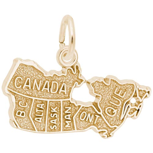 Gold Plate Canada Map Charm by Rembrandt Charms Gold Plate Canada Map Charm by Rembrandt Charms