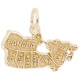 10K Gold Canada Map Charm by Rembrandt Charms