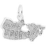 14K White Gold Canada Map Charm by Rembrandt Charms