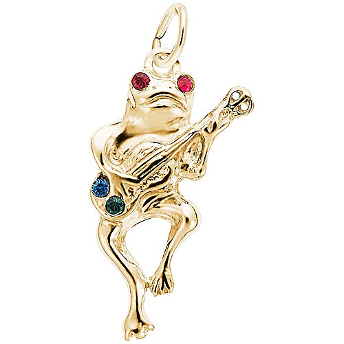 Gold Plate Musical Frog Charm by Rembrandt Charms