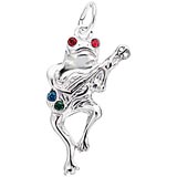 14K White Gold Frog with Stones Charm by Rembrandt Charms