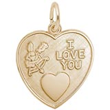 10K Gold I Love You Heart Charm by Rembrandt Charms