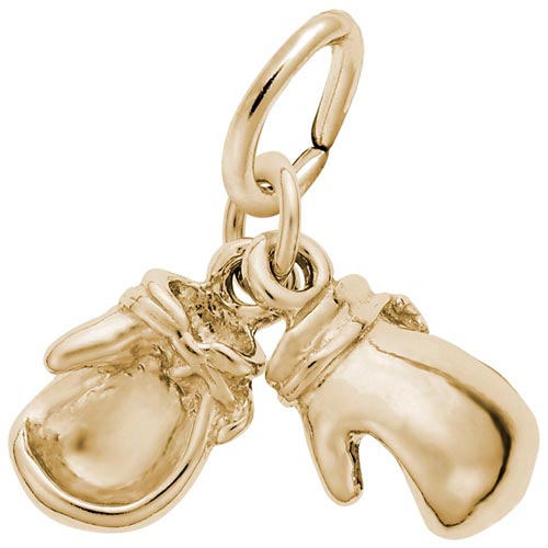 14K Gold Boxing Gloves Accent Charm by Rembrandt Charms