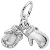 14K White Gold Boxing Gloves Accent Charm by Rembrandt Charms