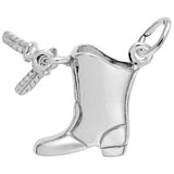 14K White Gold Drill Team Boot Charm by Rembrandt Charms