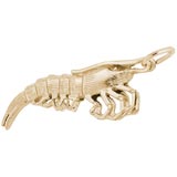 Gold Plate Shrimp Charm by Rembrandt Charms