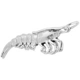 14K White Gold Shrimp Charm by Rembrandt Charms