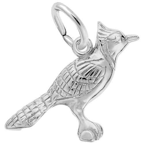 14k White Gold Blue Jay Charm by Rembrandt Charms
