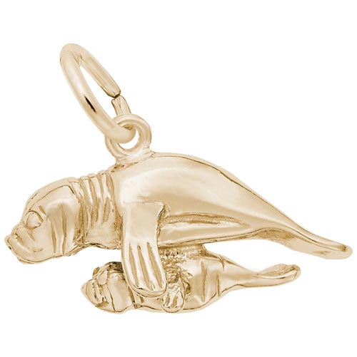 14K Gold Manatee and Baby Charm by Rembrandt Charms