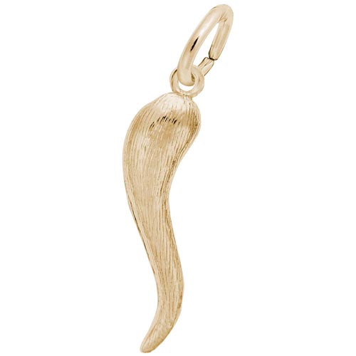 14K Gold Textured Italian Horn Charm by Rembrandt Charms 14K Gold Textured Italian Horn Charm by Rembrandt Charms