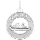 14K White Gold Nova Scotia Cruise Ship Charm by Rembrandt Charms
