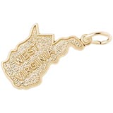 Gold Plated West Virginia Charm by Rembrandt Charms