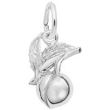 14K White Gold Peach Charm by Rembrandt Charms
