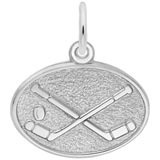 14K White Gold Hockey Disc Charm by Rembrandt Charms