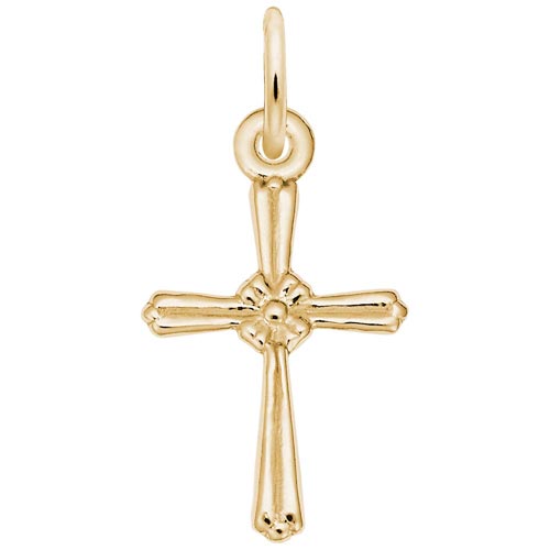 Gold Plate Cross Accent Charm by Rembrandt Charms