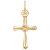 Gold Plate Cross Accent Charm by Rembrandt Charms