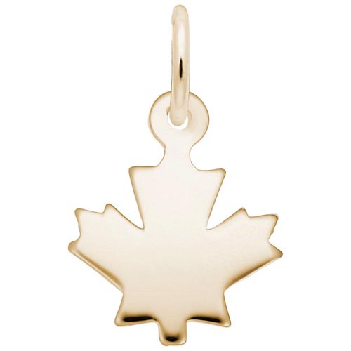 10K Gold Flat Maple Leaf Accent Charm by Rembrandt Charms 10K Gold Flat Maple Leaf Accent Charm by Rembrandt Charms