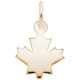 Gold Plate Flat Maple Leaf Accent Charm by Rembrandt Charms