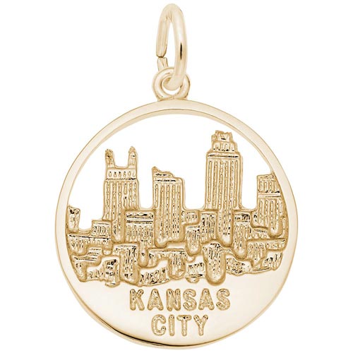 Gold Plated Kansas City Skyline Charm by Rembrandt Charms Gold Plated Kansas City Skyline Charm by Rembrandt Charms