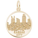 Gold Plated Kansas City Skyline Charm by Rembrandt Charms