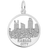 14K White Gold Kansas City Skyline Charm by Rembrandt Charms