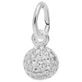 14K White Gold Golf Ball Accent Charm by Rembrandt Charms