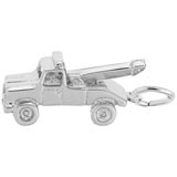 14K White Gold Tow Truck Charm by Rembrandt Charms