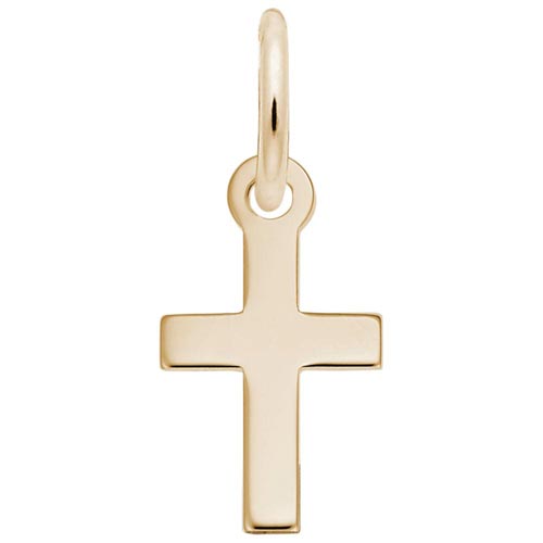 14K Gold Plain Cross Accent Charm by Rembrandt Charms 14K Gold Plain Cross Accent Charm by Rembrandt Charms